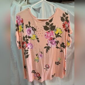 Floral Print Women's Top - Pink